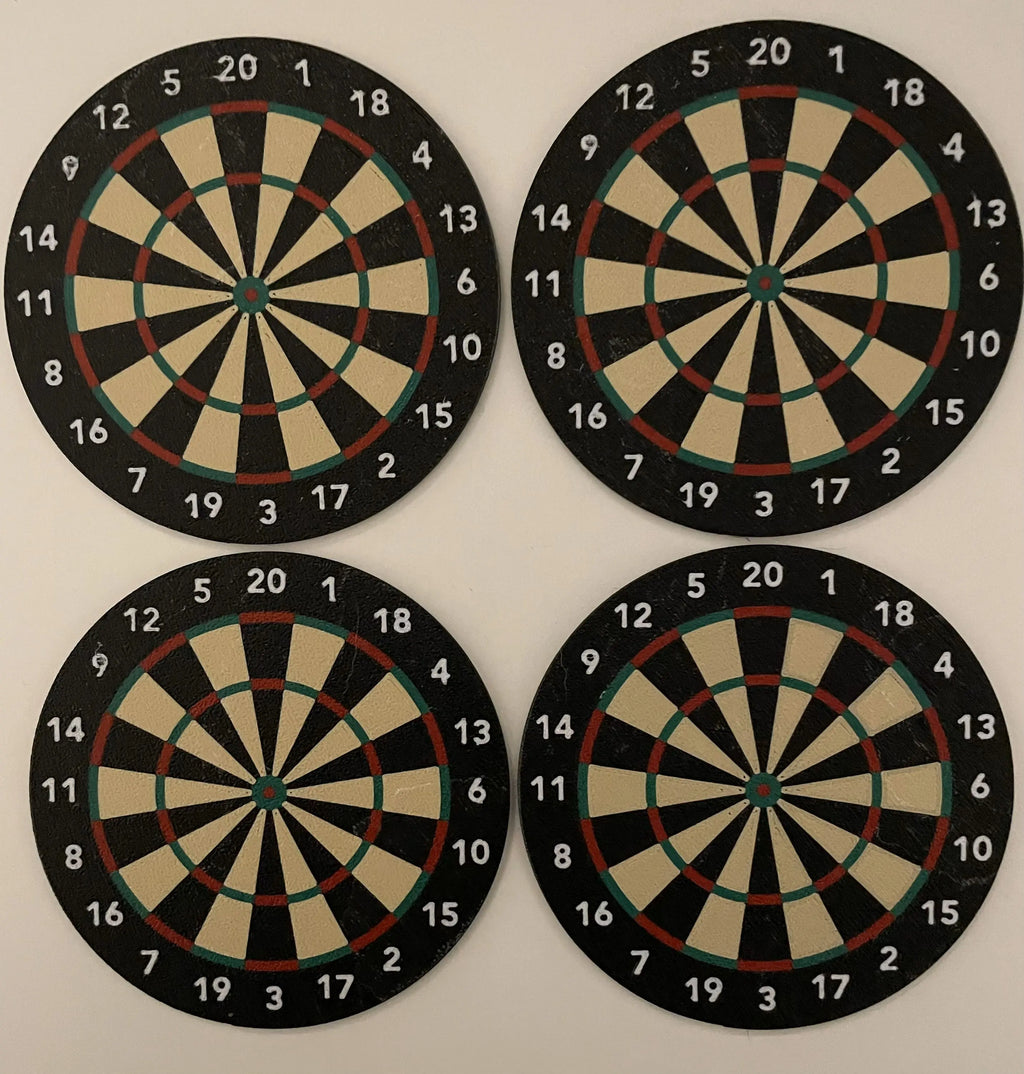 Invisible-Darts-Bierdeckel-Untersetzer-Dartboard-4-Stueck