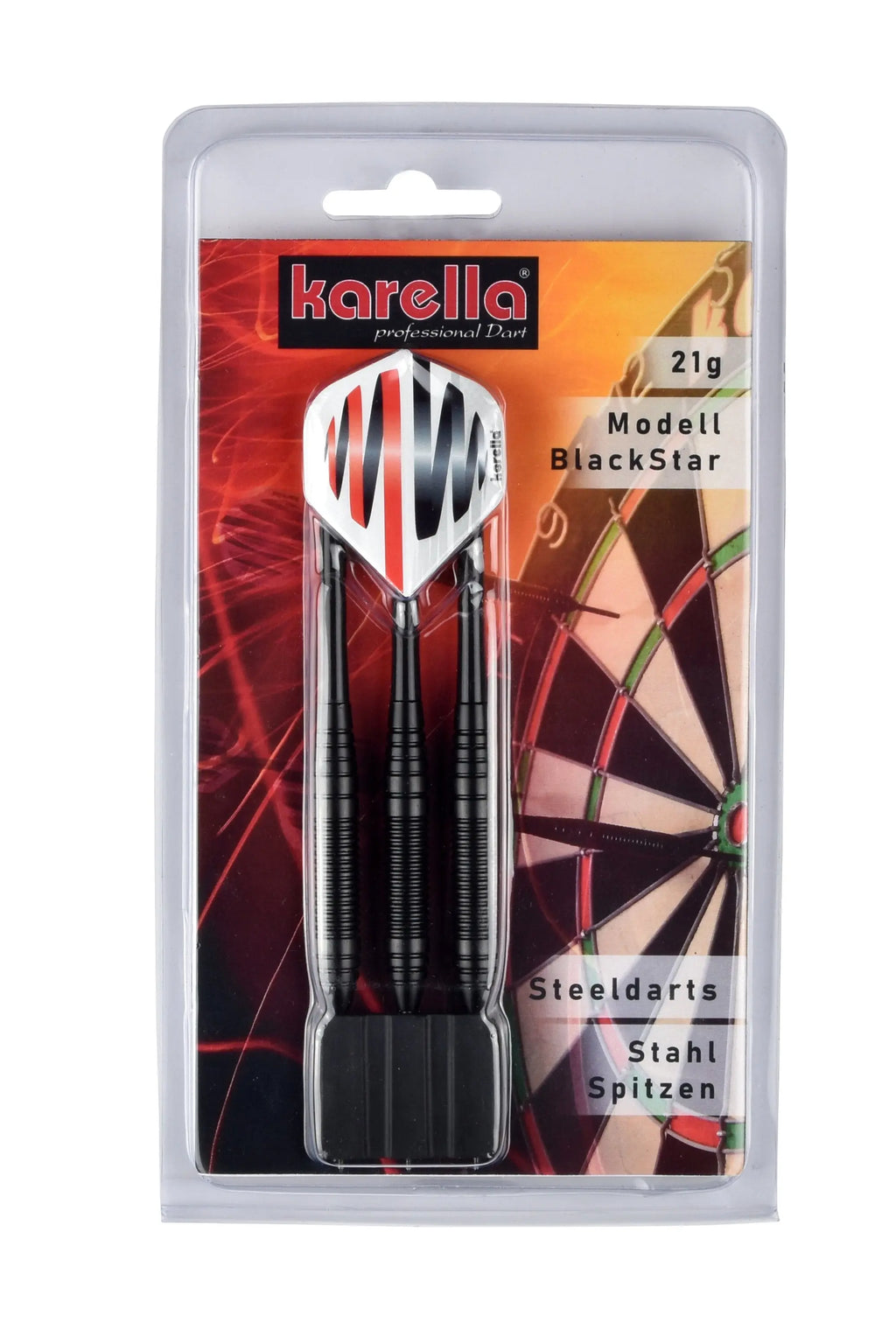 Invisible-Darts - Karella Steeldart Blackstar 21gr Verpackung