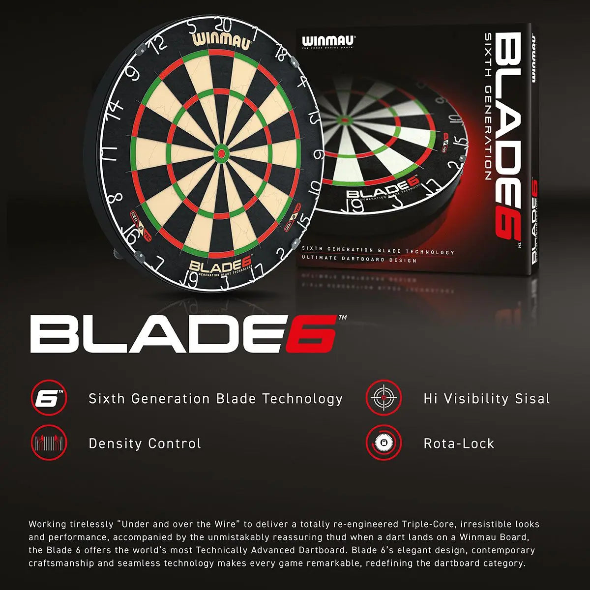 Invisible-Darts -  Winmau Dartboard Blade 6 Steeldartboard